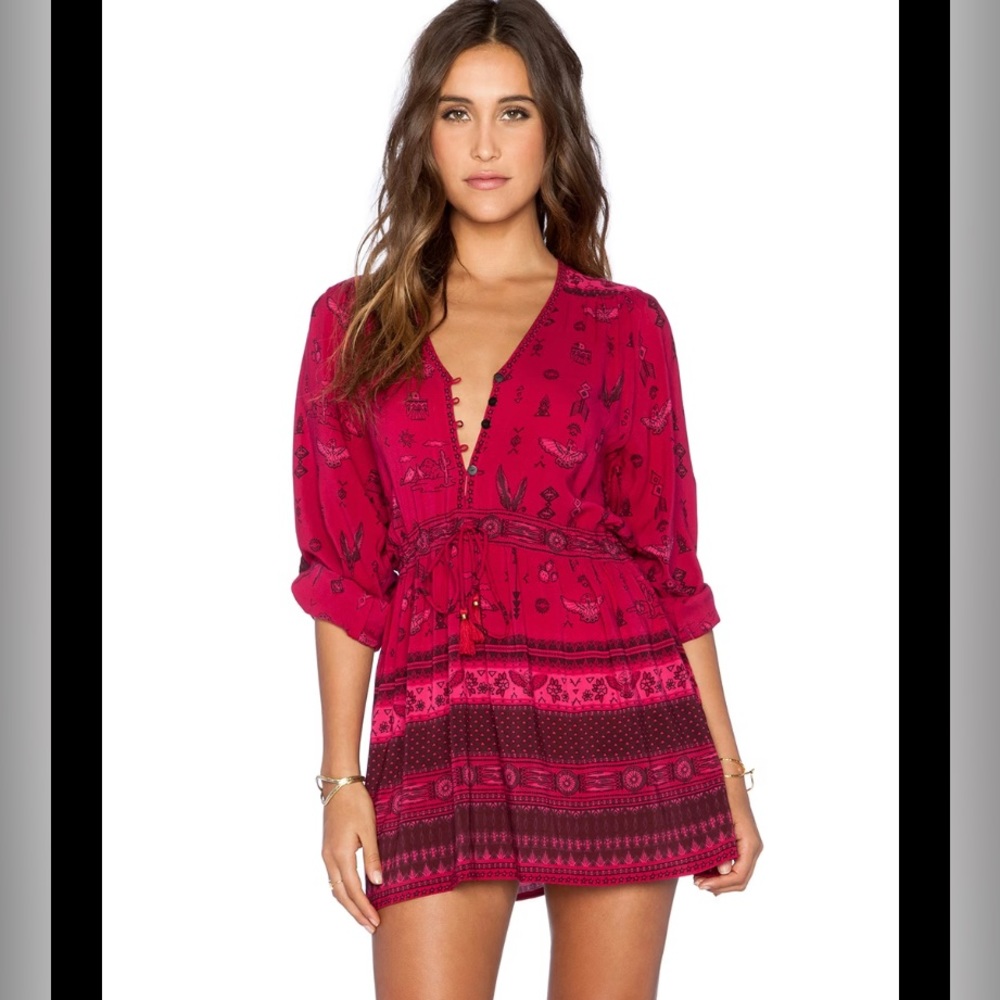 Spell Hot Pink Paisley Mini Dress